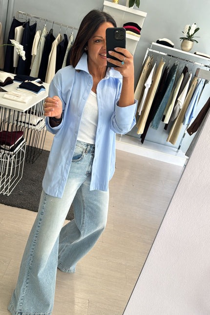 Camicia punto luce azzurra