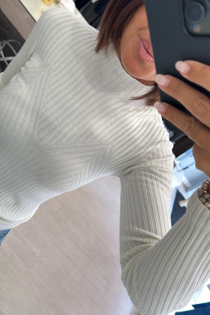Lupetto a coste bianco kn