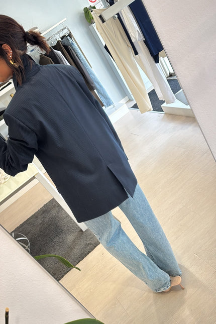 Blazer completo gessato blue navy kn