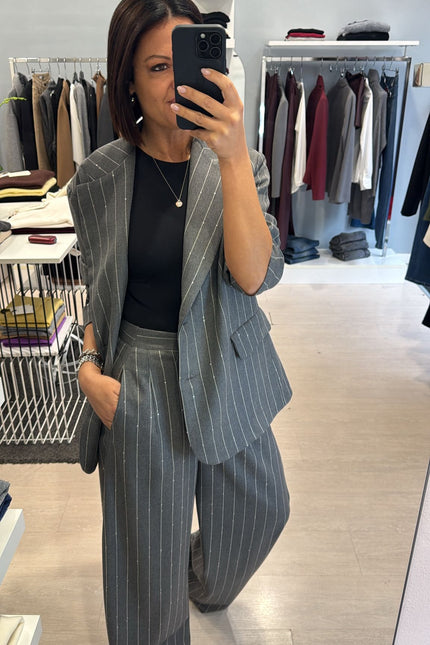 Pantalone gessato grigio