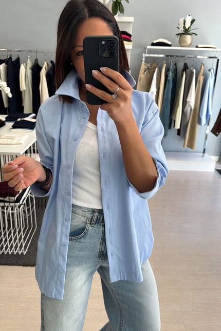 Camicia punto luce azzurra