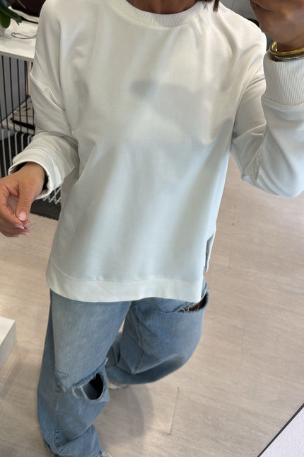 Felpa girocollo bianca