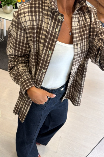 Camicia check cioccolato cc