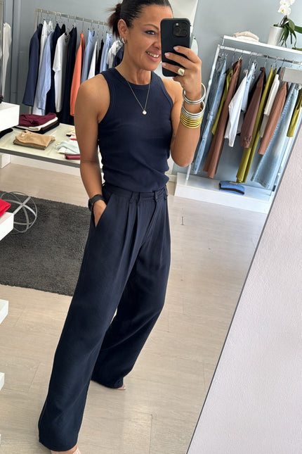 Pantalone blue navy in viscosa sl