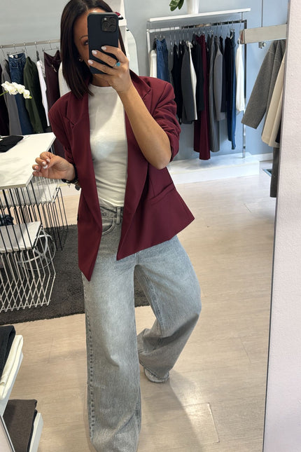 Denim wide leg grigio