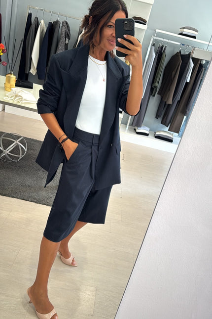 Blazer completo gessato blue navy kn