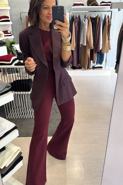 Pantalone zampa bordeaux