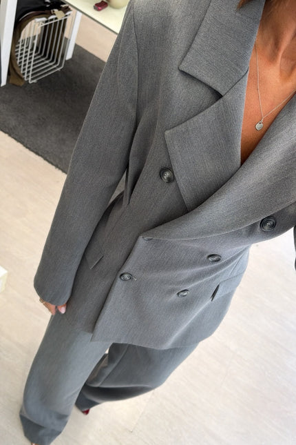 Giacca Robe Manteau completo grigio medio ak