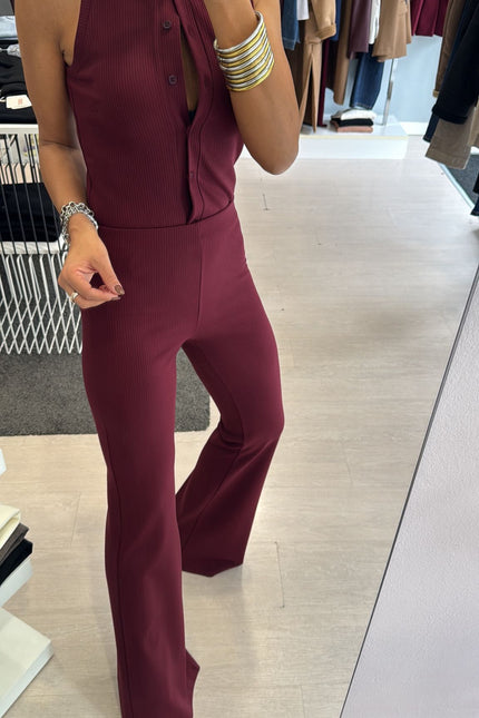 Pantalone zampa bordeaux
