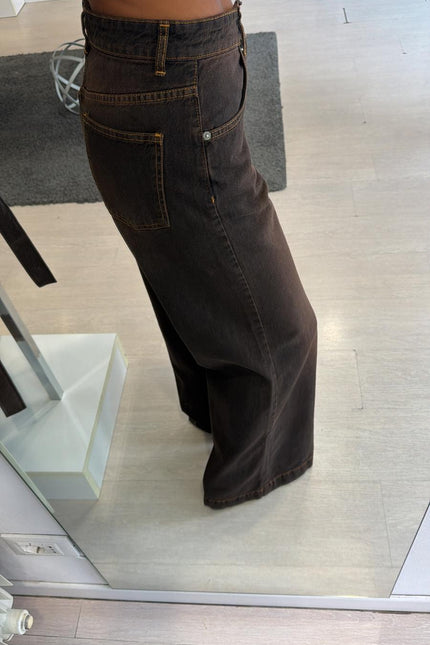 Jeans wide leg moro sfumato kk