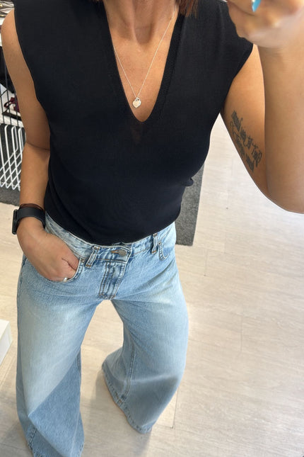 Gilet spalla imbottita nero