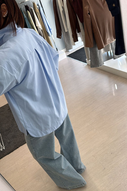 Camicia punto luce azzurra