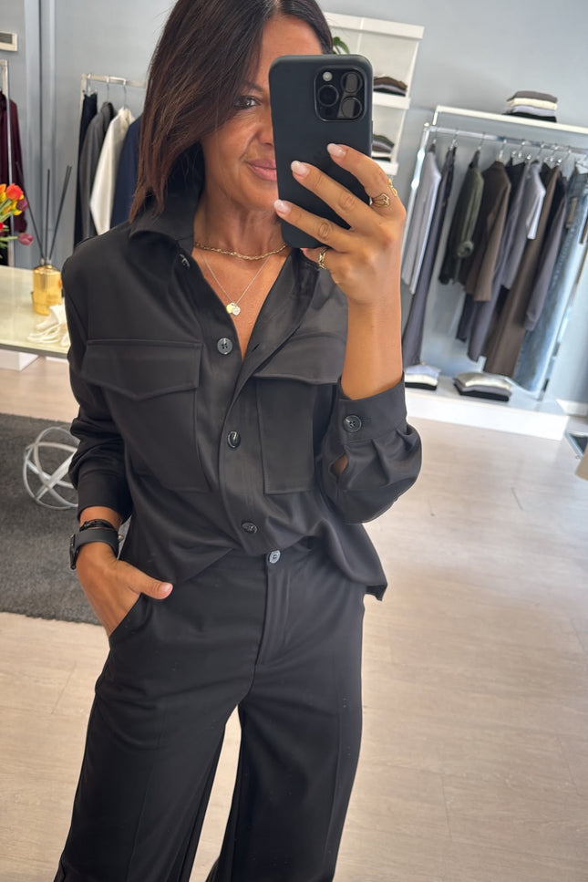 Camicia overshirt nera ak