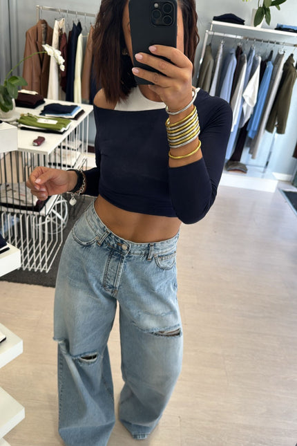 Jeans strappi palazzo