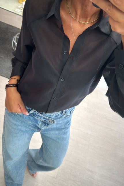 Camicia Lyocell nera ak