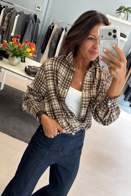 Camicia check cioccolato cc