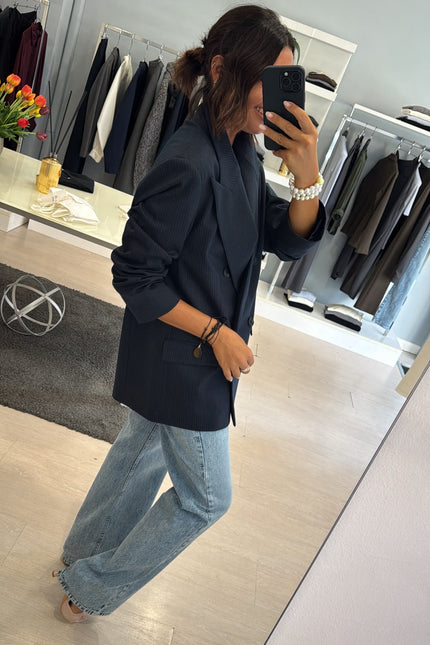 Blazer completo gessato blue navy kn