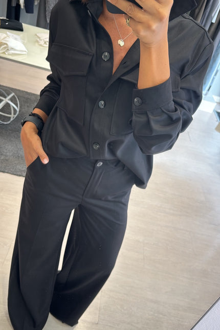 Camicia overshirt nera ak