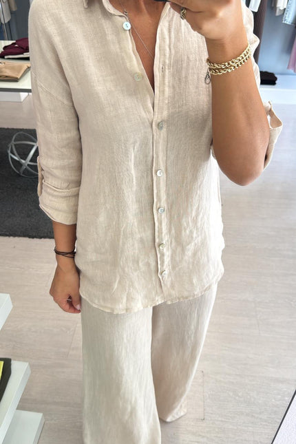 Camicia in lino sabbia sl