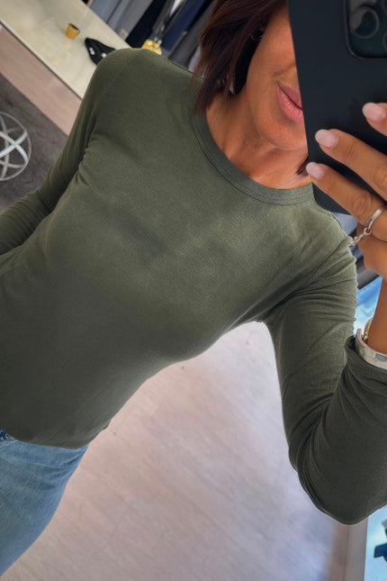 Maglia girocollo verde kn