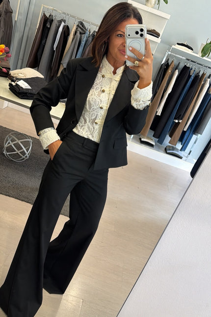 Pantalone wide-leg completo Nero Kn