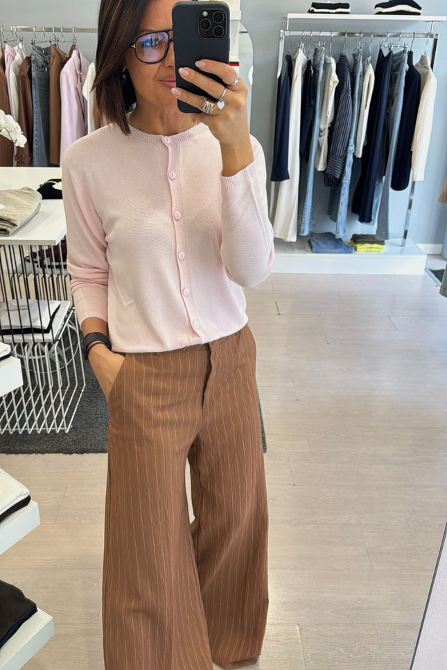 Cardigan regular rosa pastello kn