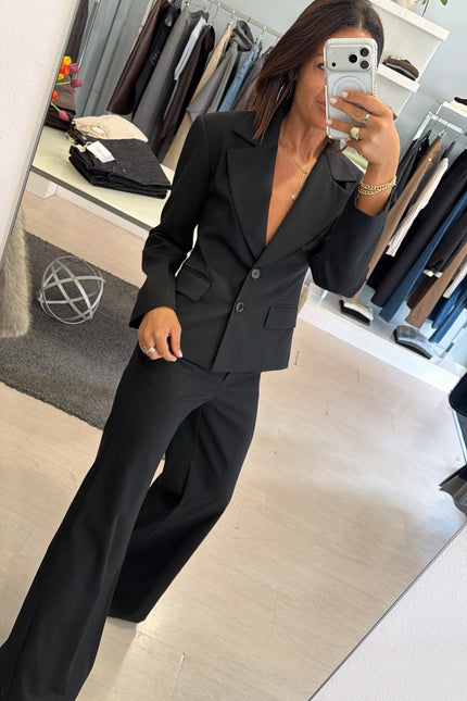 Pantalone wide-leg completo Nero Kn