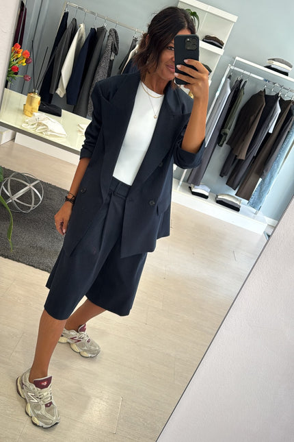 Bermuda completo gessato blue navy kn