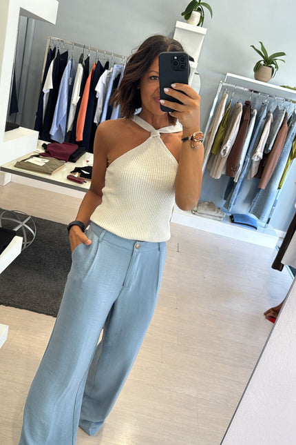 Pantalone modal azzurro cc