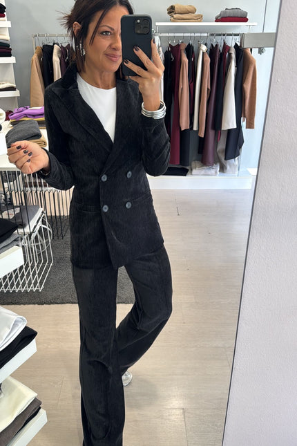 Pantalone velluto nero