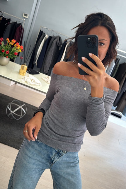 Maglia second skin grigio melange kn