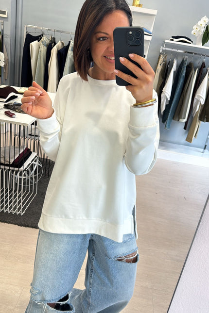 Felpa girocollo bianca