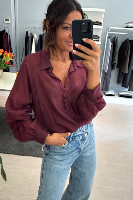Camicia Lyocell bordeaux ak