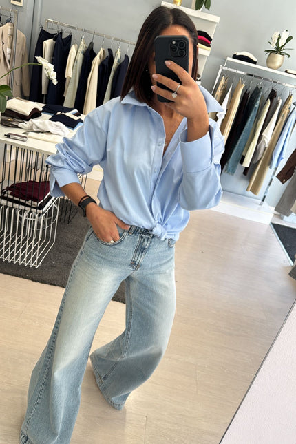 Camicia punto luce azzurra