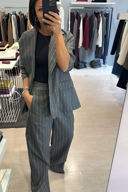 Pantalone gessato grigio