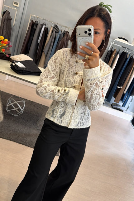 Camicia in pizzo avorio kk