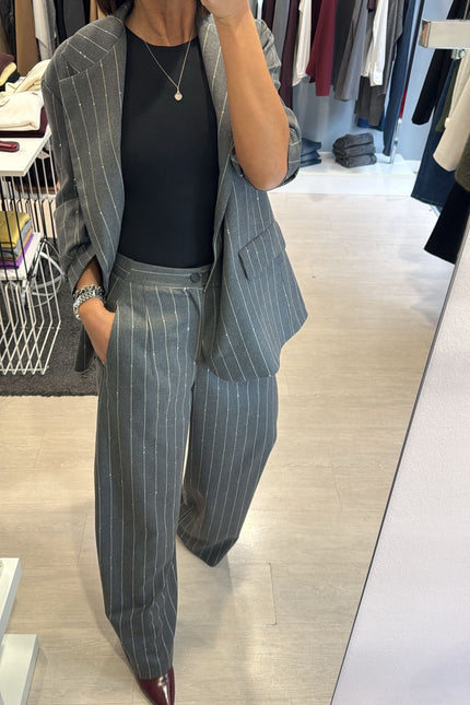 Pantalone gessato grigio