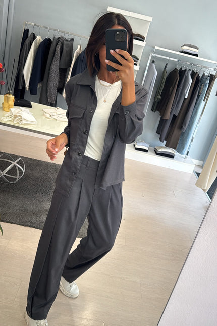 Camicia overshirt grigio piombo ak