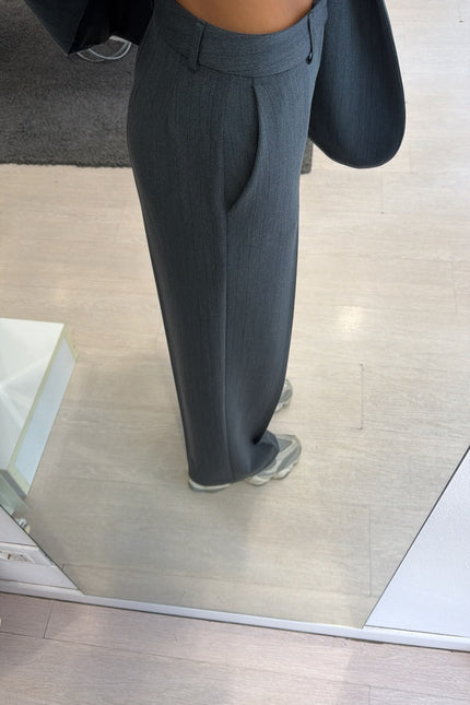 Pantalone antracite micro-gessato completo kn