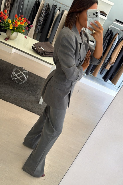 Giacca Robe Manteau completo grigio medio ak