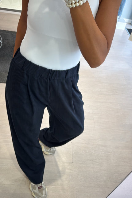 Pantalone completo gessato blue navy kn