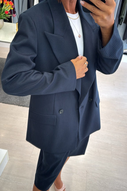Blazer completo gessato blue navy kn