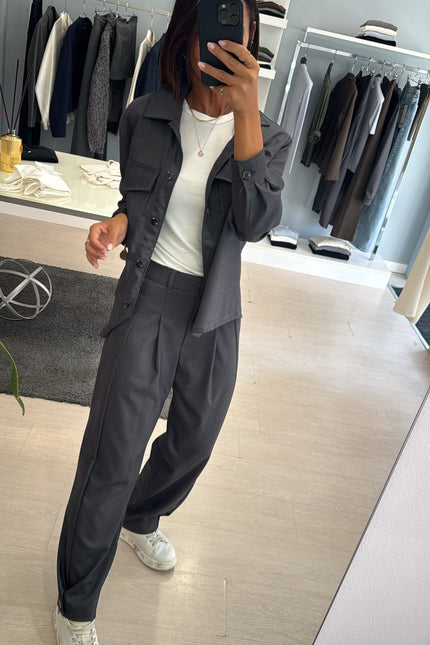 Camicia overshirt grigio piombo ak