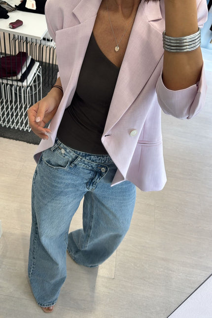 Jeans dritto vita incrociata cc