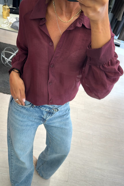 Camicia Lyocell bordeaux ak