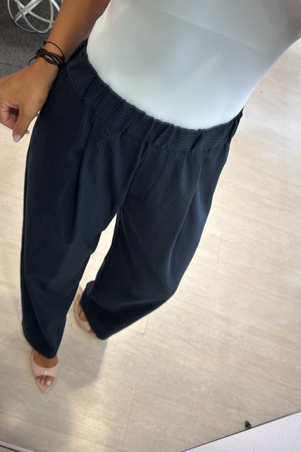 Pantalone completo gessato blue navy kn