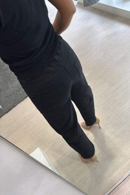 Pantalone barrel nero kn
