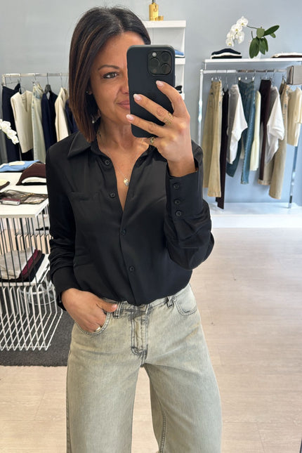 Camicia satin nera