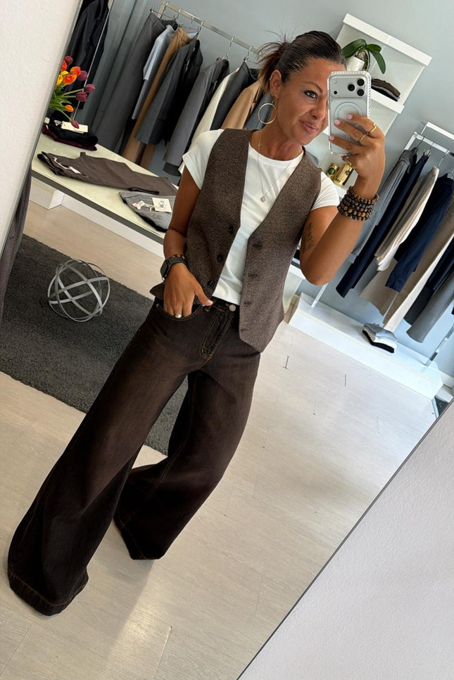 Jeans wide leg moro sfumato kk