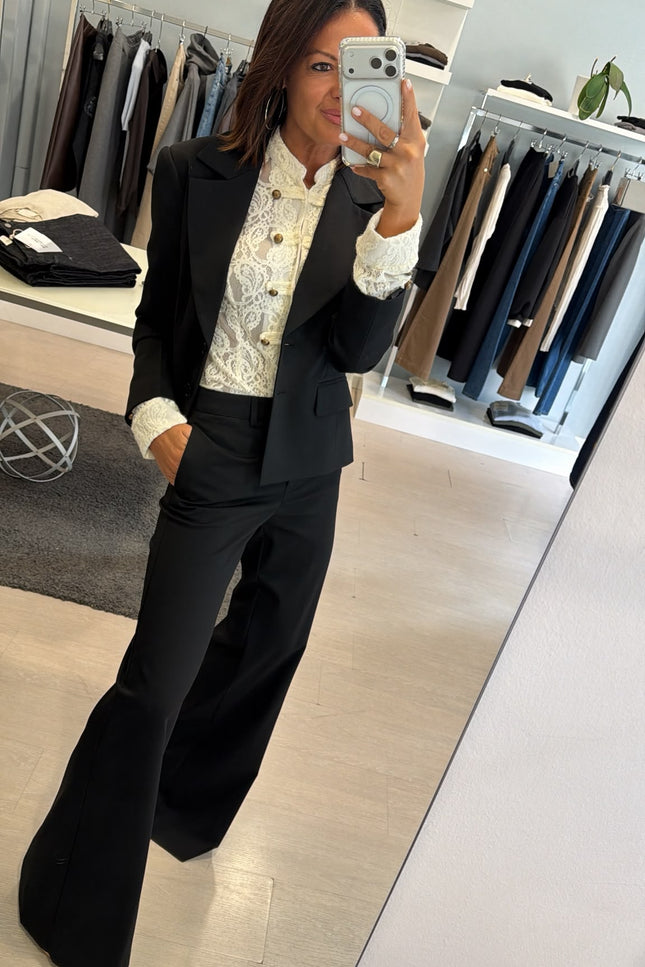 Pantalone wide-leg completo Nero Kn